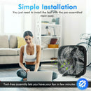 20 Inch Box Portable Floor Fan with 3 Speed Settings and Knob Control-Black by LJGDeals