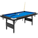 6 Feet Foldable Billiard Pool Table with Complete Set of Balls-Blue by LJGDeals