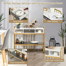 Console Table with Drawer Storage Shelf Wide Tabletop-White by DirectDeals