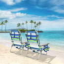 4-Pack 5-Position Outdoor Folding Backpack Beach Reclining Chair with Pillow by LJGDeals