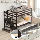 Twin Over Twin Bunk Bed with Storage Shelf and Drawer by LJGDeals