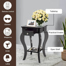 2-Tier End Table with Drawer and Shelf for Living Room Bedroom by LJGDeals