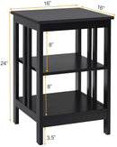 2 Pieces 3-Tier Nightstand with Reinforced Bars and Stable Structure by LJGDeals