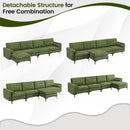 Modular L-shaped 4-Seat Sectional Sofa with Reversible Chaise and 2 USB Socket by DirectDeals