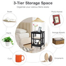 3-Tier Nightstand Sofa Side Table with Baffles and Round Corners by LJGDeals
