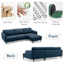 L-Shaped Fabric Sectional Sofa with Chaise Lounge and Solid Wood Legs by LJGDeals