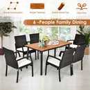 55 Inch Patio Acacia Dining Table with Umbrella Hole by LJGDeals