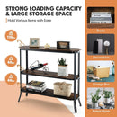 3-Tier Steel Frame Entryway Sofa Console Table for Hallway and Living Room-Rustic Brown by LJGDeals