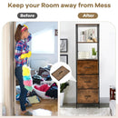 Freestanding Vertical 3 Drawer Dresser with 3 Shelves-Rustic Brown by LJGDeals