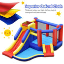 Kids Inflatable Bouncy Castle with Double Slides without Air Blower by LJGDeals