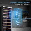 154-Bottle Freestanding Wine Cooler Refrigerator Dual Zone Wine Cellar with Dual Temperature Control-Silver by LJGDeals