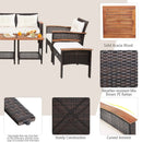 7 Pieces Patio Rattan Cushioned Conversation Furniture Set by LJGDeals