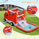 Fire Truck Themed Inflatable Castle Water Park Kids Bounce House without Blower by LJGDeals