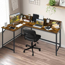 5.5 Inch L-shaped Computer Desk with Bookshelf by LJGDeals