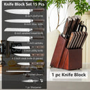 15 Pieces Stainless Steel Knife Set with Ergonomic Handle by LJGDeals