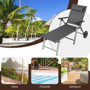 Adjustable Patio Folding Chaise Lounge Chair with Wheels by DirectDeals