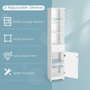 Bathroom Tall Freestanding Storage Cabinet with Open Shelves and Drawer-White by LJGDeals