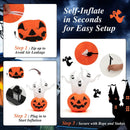 6 Feet Inflatable Halloween Ghosts with Pumpkin Decor and Rotating Lamp by LJGDeals