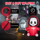 5 Feet Inflatable Halloween Ghost Holding Sickle and Tombstone Yard Decor by LJGDeals