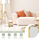 Full Length Wall Mounted Body Mirror with Free Standing Stand-Golden by LJGDeals