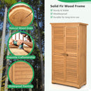 Outdoor Wooden Garden Tool Storage Cabinet-Natural by LJGDeals