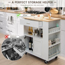 Rolling Kitchen Trolley with 3 Spice Racks Drawer and Open Shelf by LJGDeals