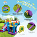 5-in-1 Inflatable Bounce House with 735W Blower and 50 Ocean Balls by LJGDeals