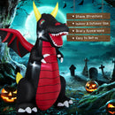 8 Feet Halloween Inflatable Fire Dragon Decoration with LED Lights by LJGDeals