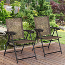 4 Pieces Folding Dining Chairs with Smooth Armrests and Sling Back by LJGDeals