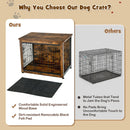 Wooden Dog Crate Furniture with Double Door and Tray-Brown by DirectDeals