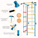 7 In 1 Kids Indoor Gym Playground Swedish Wall Ladder for Solid Wall-Yellow by LJGDeals