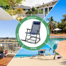Outdoor Patio Camping Lightweight Folding Rocking Chair with Footrest