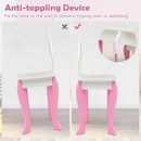 2-in-1 Toddler Vanity Set with Detachable Top & Cute Flower Patterns-White by LJGDeals