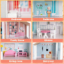 3-Tier Toddler Doll House with Furniture Gift for Age over 3 by LJGDeals