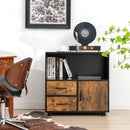Kitchen Storage Buffet Sideboard with Wine Rack and Glass Holder-Black by LJGDeals