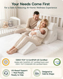 LX5 4-Piece Support for Shoulder & Upper Body Rest, Orthopedic Bed Wedge Pillow Set, Pebble White