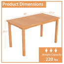 49 Inch Rectangle Patio Indonesia Teak Wood Dining Table with Slatted Tabletop Up to 6 by DirectDeals