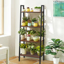4-Tier Freestanding Open Bookshelf with Metal Frame and Anti-toppling Device-Rustic Brown by LJGDeals