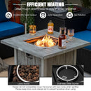 28 Inch 40 000 BTU Square Fire Pit Table with Lid and Lava Rocks-Gray by LJGDeals