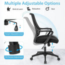 Modern Breathable Mesh Chair with Curved Backrest and Armrest-Black by LJGDeals