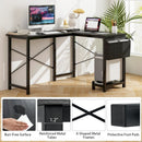 Modern Reversible Computer Desk with Storage Pocket and CPU Stand for Working Writing Gaming-Dark Gray by LJGDeals