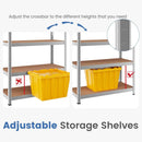 35.5 x 71 Inch Adjustable 5-Layer 2000 lbs Capacity Tool Shelf-Silver by LJGDeals