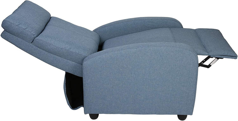 Fabric Recliner Chair Adjustable Single Sofa Home Theater Seating Recliner Reading Sofa for Living Room & Bedroom, Blue