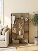 7-Tier Cube Bookshelf, Tall Narrow Bookcase for Small Spaces by 2Dropme