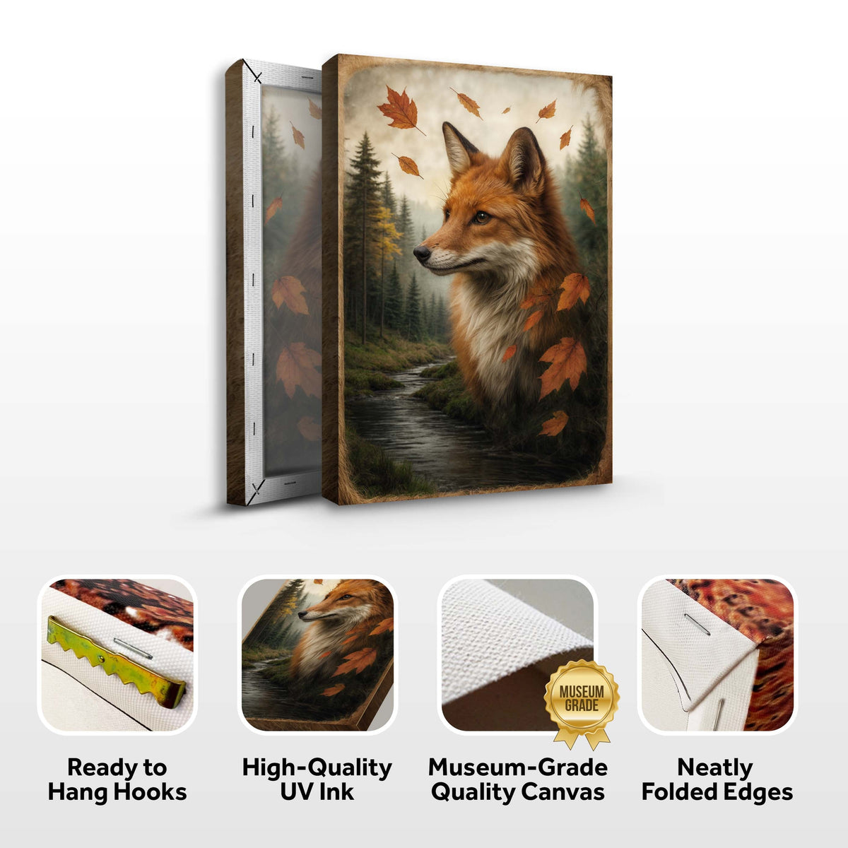 Autumn Fox Double Exposure Wall Art, photo 8 of 10