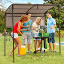 BBQ Grill Canopy 7.8 x 4.4 FT with Shelves and Sidewall by LJGDeals