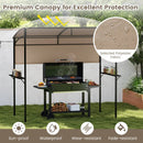 BBQ Grill Canopy 7.8 x 4.4 FT with Shelves and Sidewall by LJGDeals
