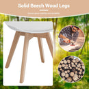 Set of 4 Dining Chairs Mid-Century Modern Shell PU Seat with Wooden Legs