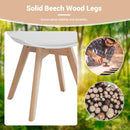 Set of 4 Dining Chairs Mid-Century Modern Shell PU Seat with Wooden Legs by LJGDeals