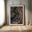 Tree Rings Wall Art Canvas Print – Framed Rustic Wood Grain
